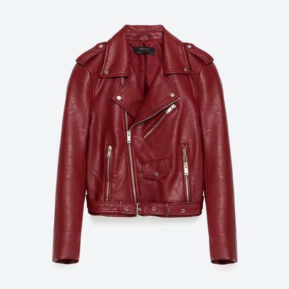 ZARA BASIC Faux Leather Crop Moto Zip Jacket - Picture 5 of 9